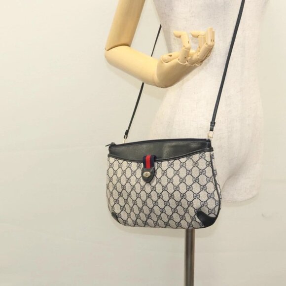 GUCCI GG Supreme Shoulder Bag PVC Navy Gold 39 02 026 Auth ep8170 - Picture 14 of 16